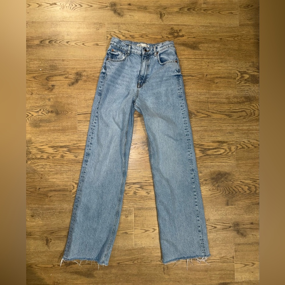 Zara Hi-Rise Wide Leg Denim Jeans